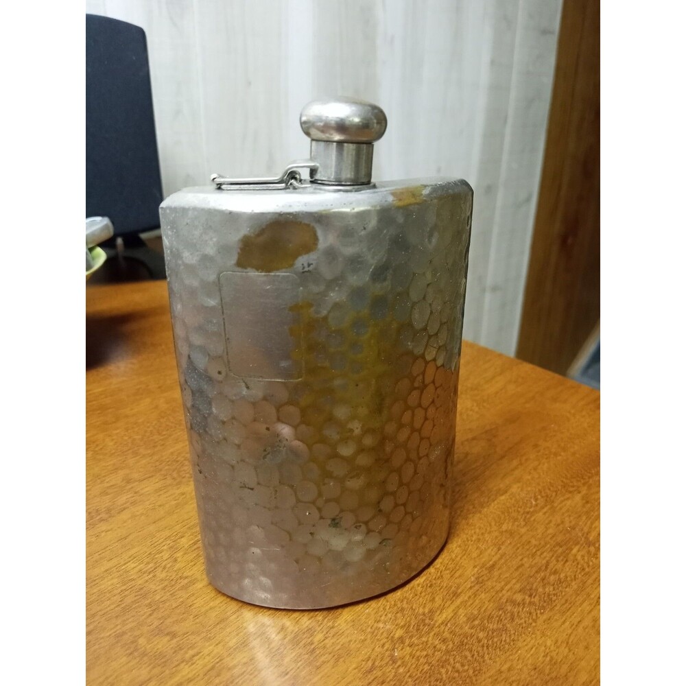 Vintage Germany Flask hammered 6-1/2" tall